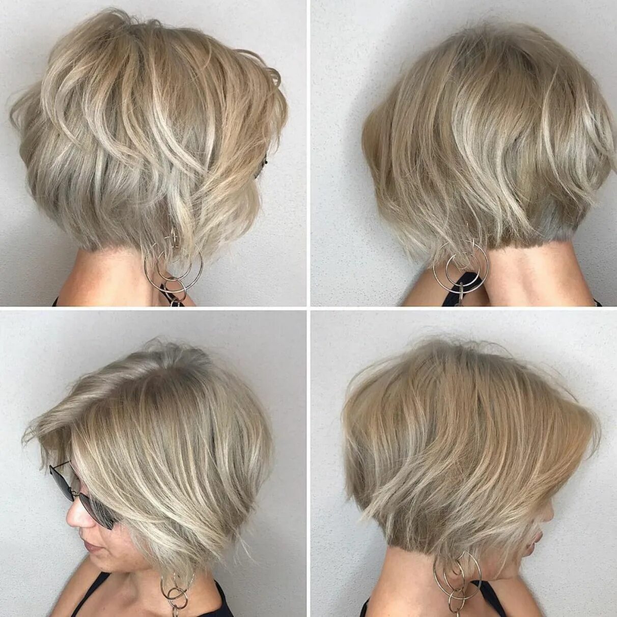 Многослойный боб фото спереди и сзади Bob With Layers For Wavy Hair Wavy layered hair, Short hair cuts, Short bob hair