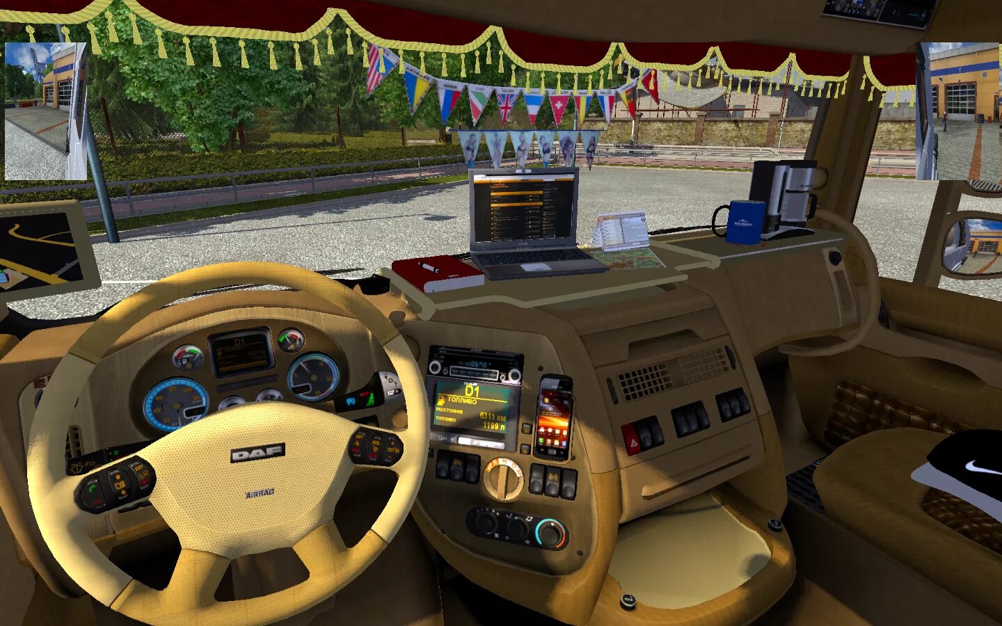 Мод для етс 2 на тюнинг салона Скачать ETS 2 "Salon FOR DAF V4"