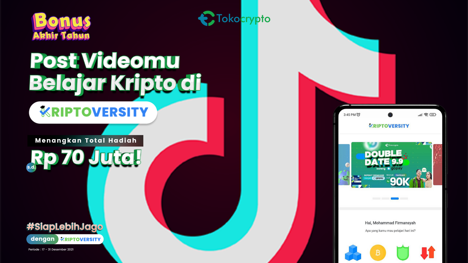 Мод на тик ток 2024 с фото TikTok Competition: #SiapLebihJago dengan Kriptoversity! Total hadiah Rp70 Juta!
