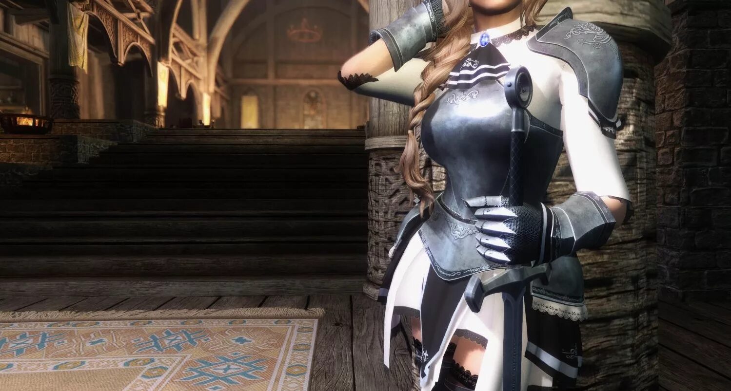 Мод женская броня Скачать Elder Scrolls 5: Skyrim "сет божественной стальной брони"