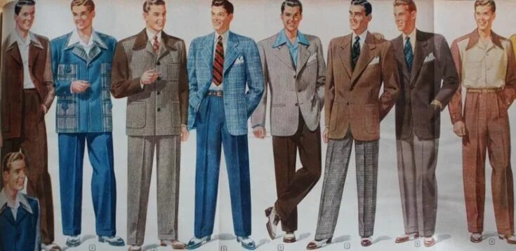 Мода 1950 мужская Vintage Men's Outfits -1920s, 1930s, 1940s, 1950s Casual sport coats, 1940s mens