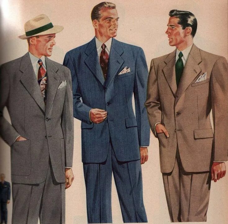 Мода 1950 мужская 1940s Men’s Suit History and Styling Tips 1940s mens fashion, 1950s mens fashion