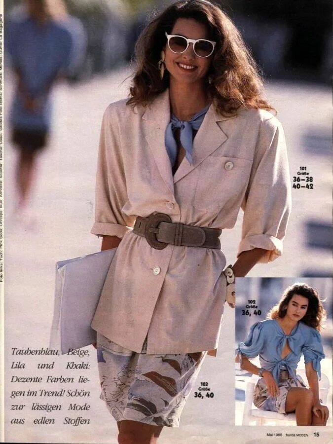 Мода 1988 года женская Парад моделей Burda Moden № 5/1988. Итальянское издание: Новости магазинов в жур