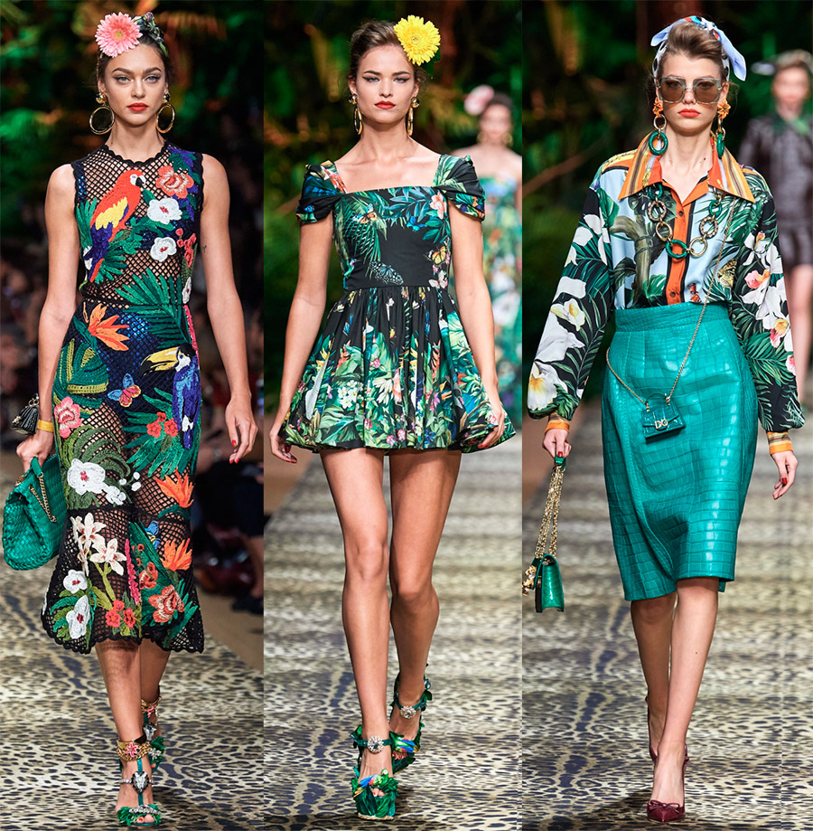 Мода 2020 женская одежда весна Dolce & Gabbana модная женская одежда весна-лето 2020 Модные стили, Тропические 