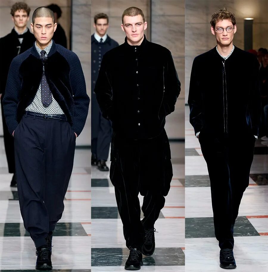 Мода 2024 мужская одежда Мужская коллекция Giorgio Armani осень-зима 2023-2024
