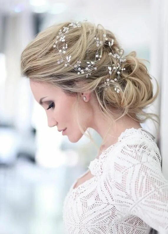 Мода 2024 свадебные прически на длинные волосы Crystal and Pearl Hair Vine Extra Long Hair Vine Bridal Hair Etsy Wedding hairst