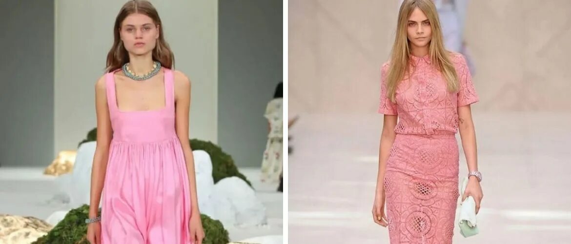 Мода 2024 женская цвета Fashionable pink dresses summer 2024