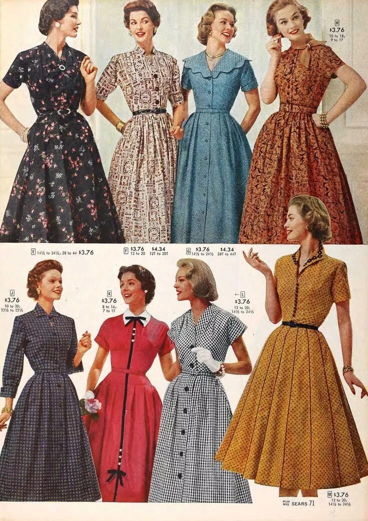 Мода 40 50 годов женская MEGA post of fashions from the 1957 Sears catalogs! Enjoy. ... 1950s fashion wom