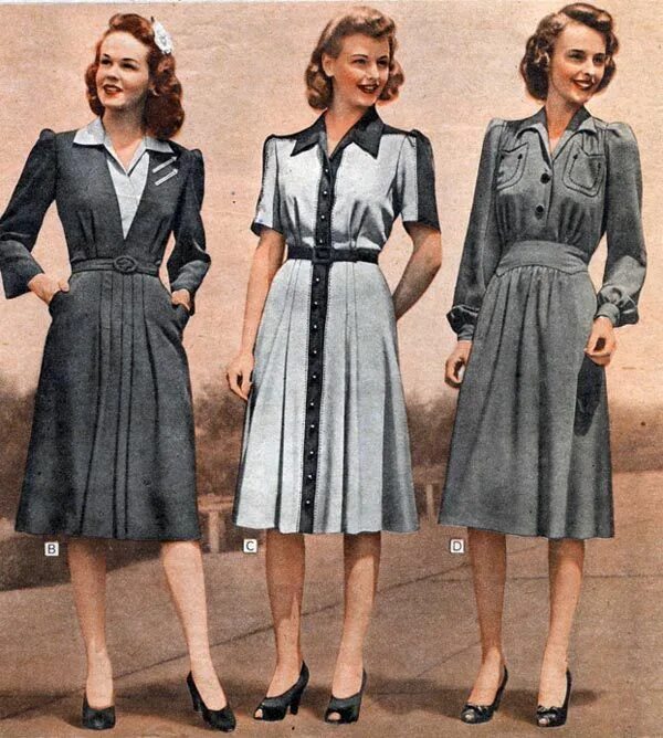 Мода 40 фото 1940s Dresses & Skirts: Styles & Trends 1940s fashion women, 1940s fashion, 40s 