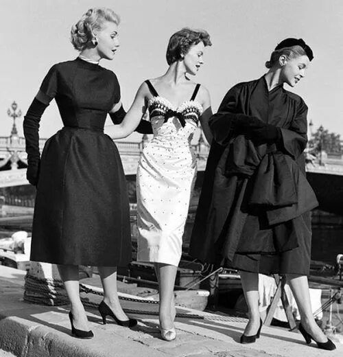 Мода 50 годов фото одежда 1953, Dior’s New Look silhouettes Moda de lunares, Moda de vestir de mujer, Esti