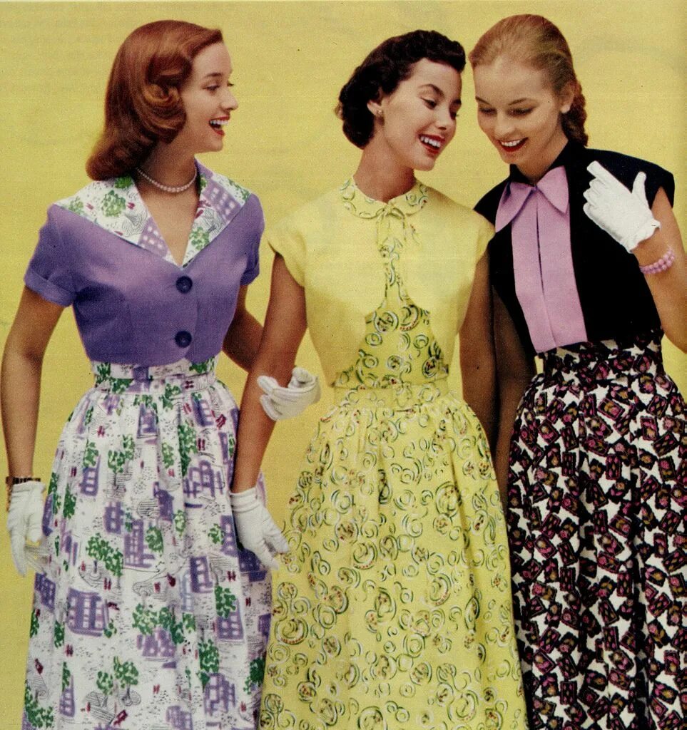 Мода 50 годов фото одежда trio of dresses Tenue vintage, Tenue, Vintage