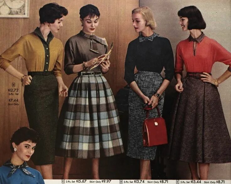 Мода 50 х годов женщины ссср фото Retro Rack: It's Winter . . More Tweed! Vintage fashion 1950s, Vintage outfits, 