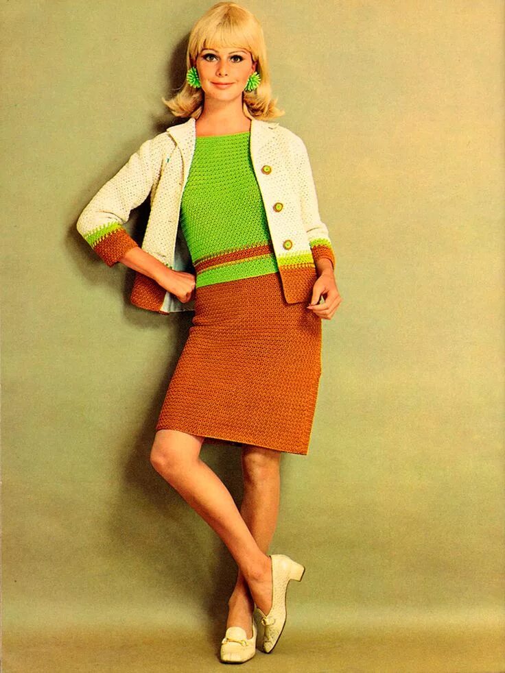 Мода 60 х годов женщины фото Вязаные платья 1960 годов - фото лучших моделей Sixties fashion, Retro fashion v