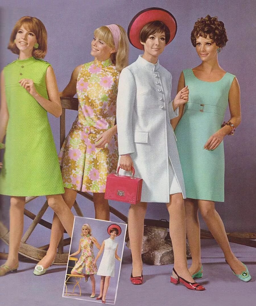 Мода 60 х годов женщины фото Мода 1960-х годов (1967-1968 гг) Retro fashion, Sixties fashion, 60s fashion