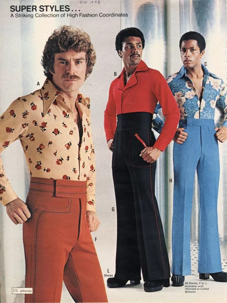 Мода 70 мужчины фото JC Penney 1975 fall/winter pg 576 70s fashion men, Disco fashion, 70s fashion