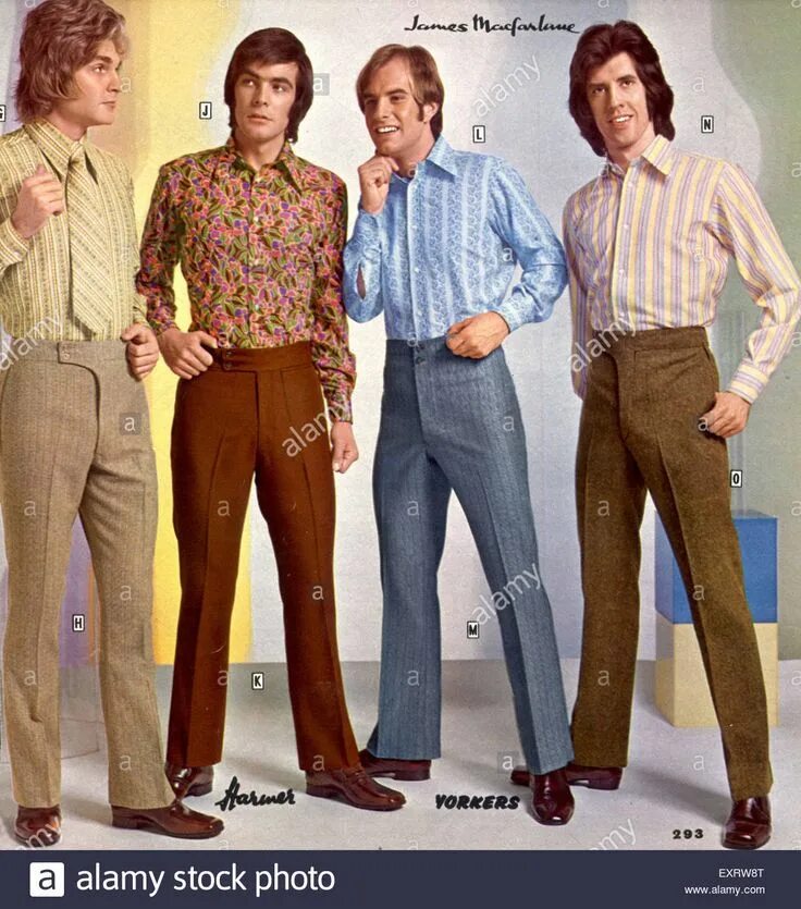Мода 80 годов мужчины ссср фото This class look for men in the 1970s features different colored slacks made of h
