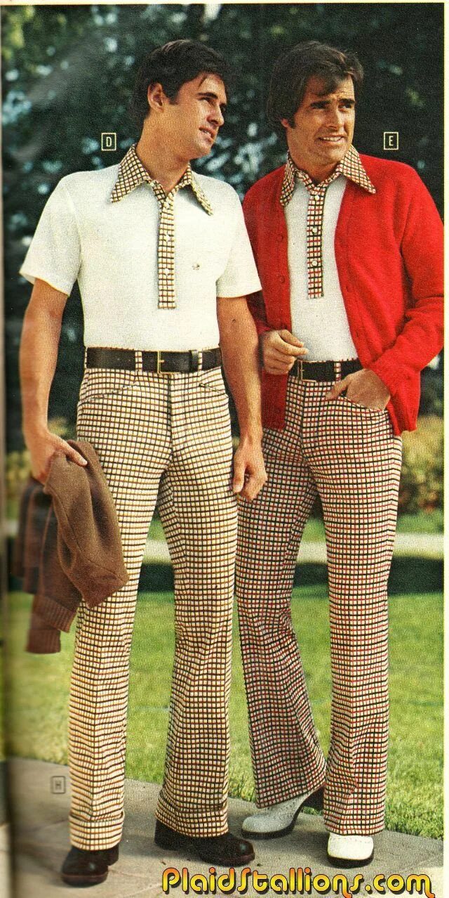 Мода 80 годов мужчины ссср фото In the 1970s Real Men Wore Flared Trousers and Flowery T-Shirts. How Cool Do The