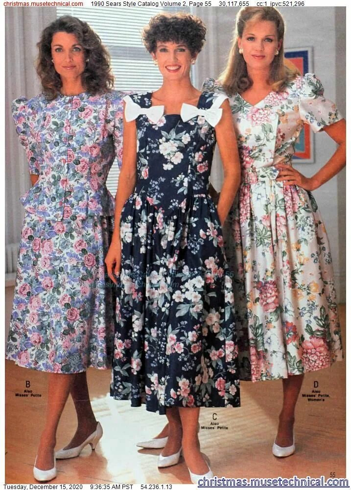 Мода 90 годов фото платья 1990 Sears Style Catalog Volume 2, Page 55 - Christmas Catalogs & Holiday Wishbo