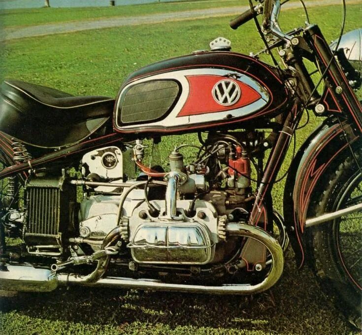 Мотоцикл фольксваген фото TheSamba.com :: Gallery - Von Dutch's Harley XAVW Bike Vintage motorcycles, Car 