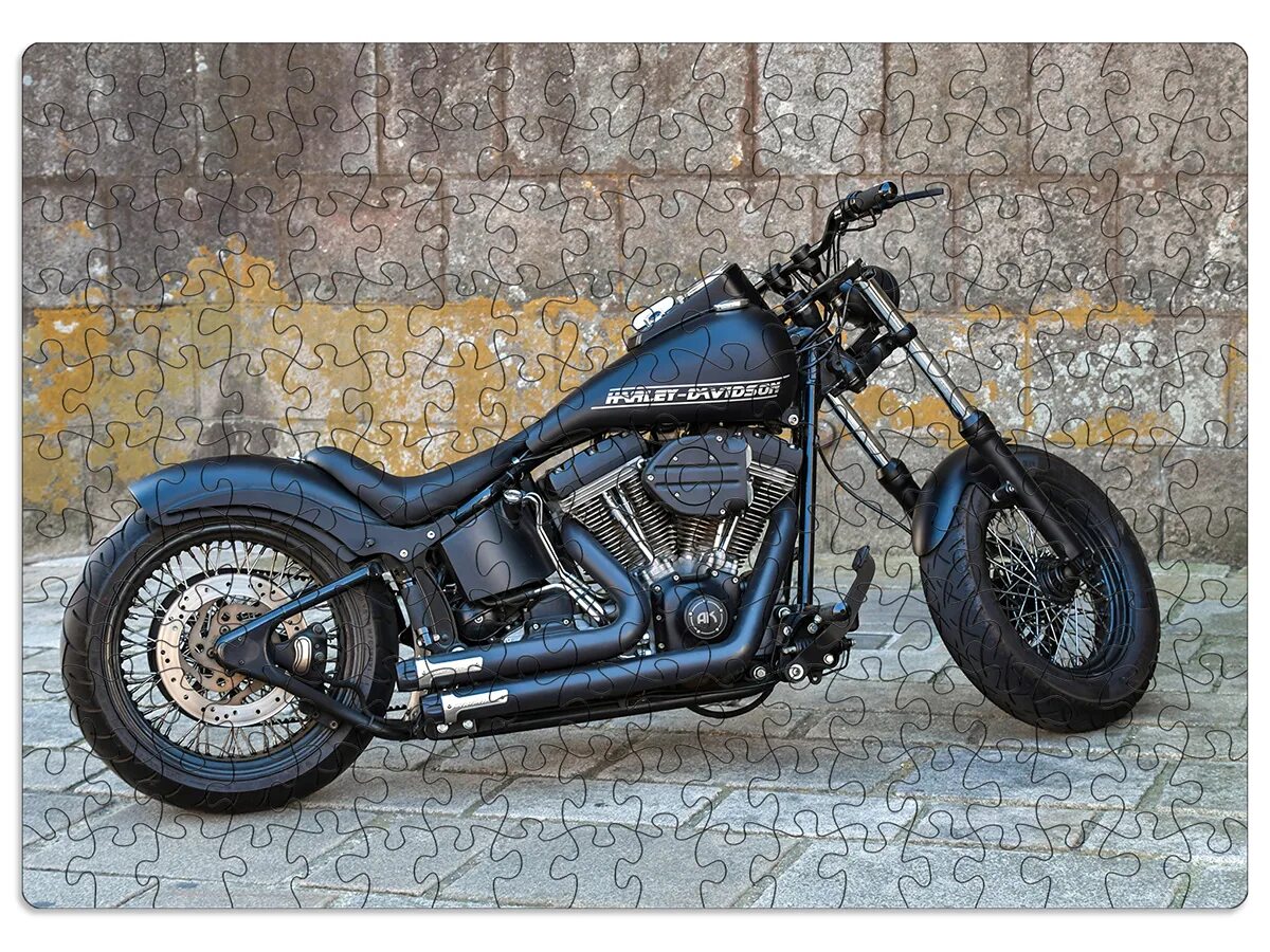 Мотоцикл harley davidson фото Деревянный пазл "Инь и Ян" Мотоцикл Харлей Дэвидсон, 30х21 см, 198 деталей - куп