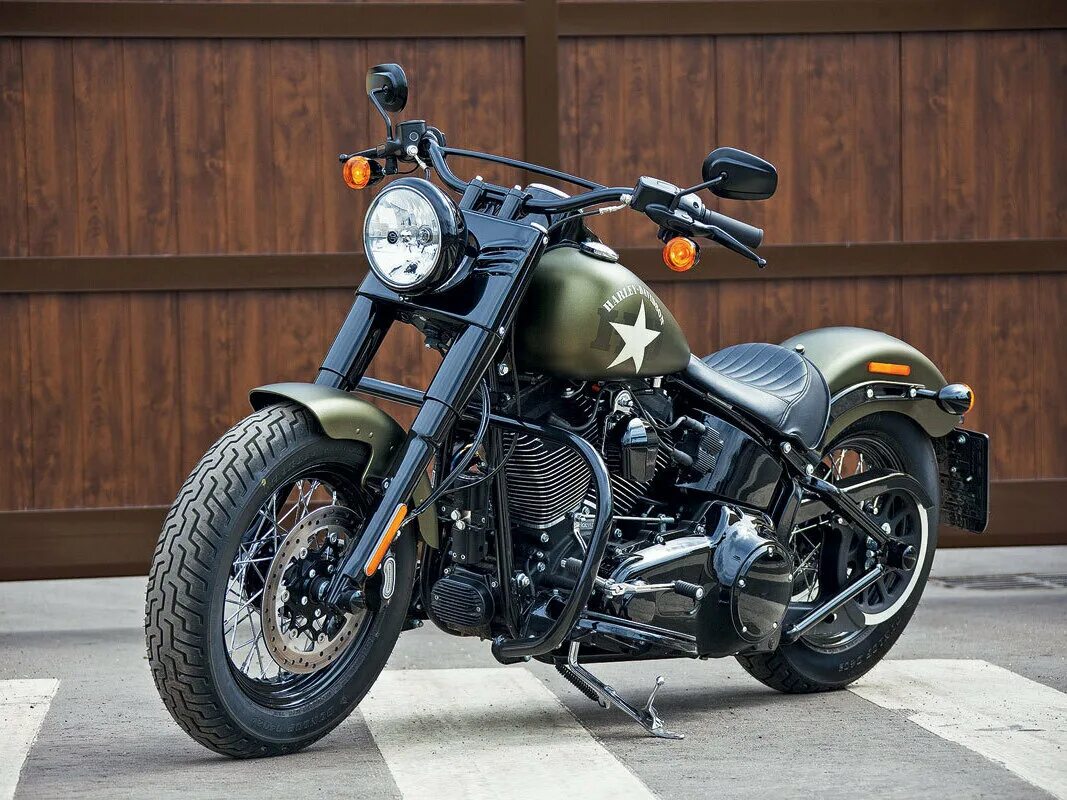 Мотоцикл харлей дэвидсон фото Купить б/у Harley-Davidson Softail Slim инжектор 6 передач в Краснодаре: зелёный