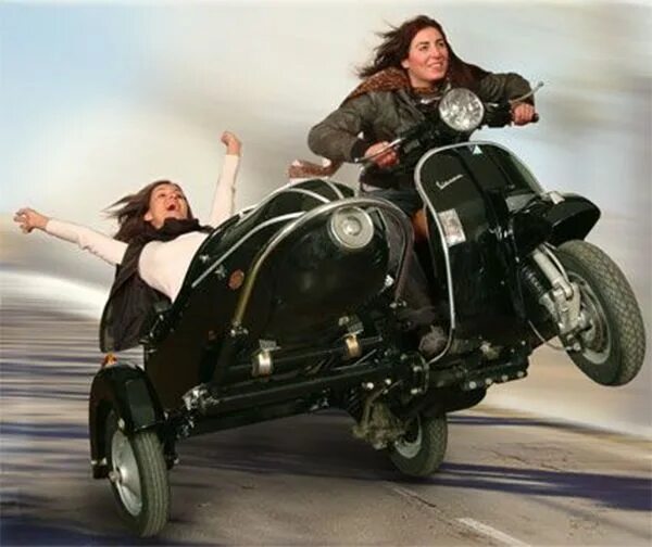 Мотоцикл с люлькой фото смешные Pin on vespa Scooter girl, Vespa lambretta, Vespa