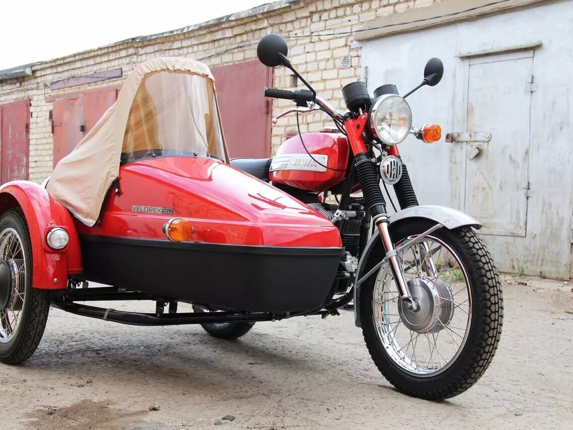 Мотоцикл ява 350 с коляской фото Купить б/у Jawa 350/634 карбюратор 4 передачи в Москве: красный классик 1983 год