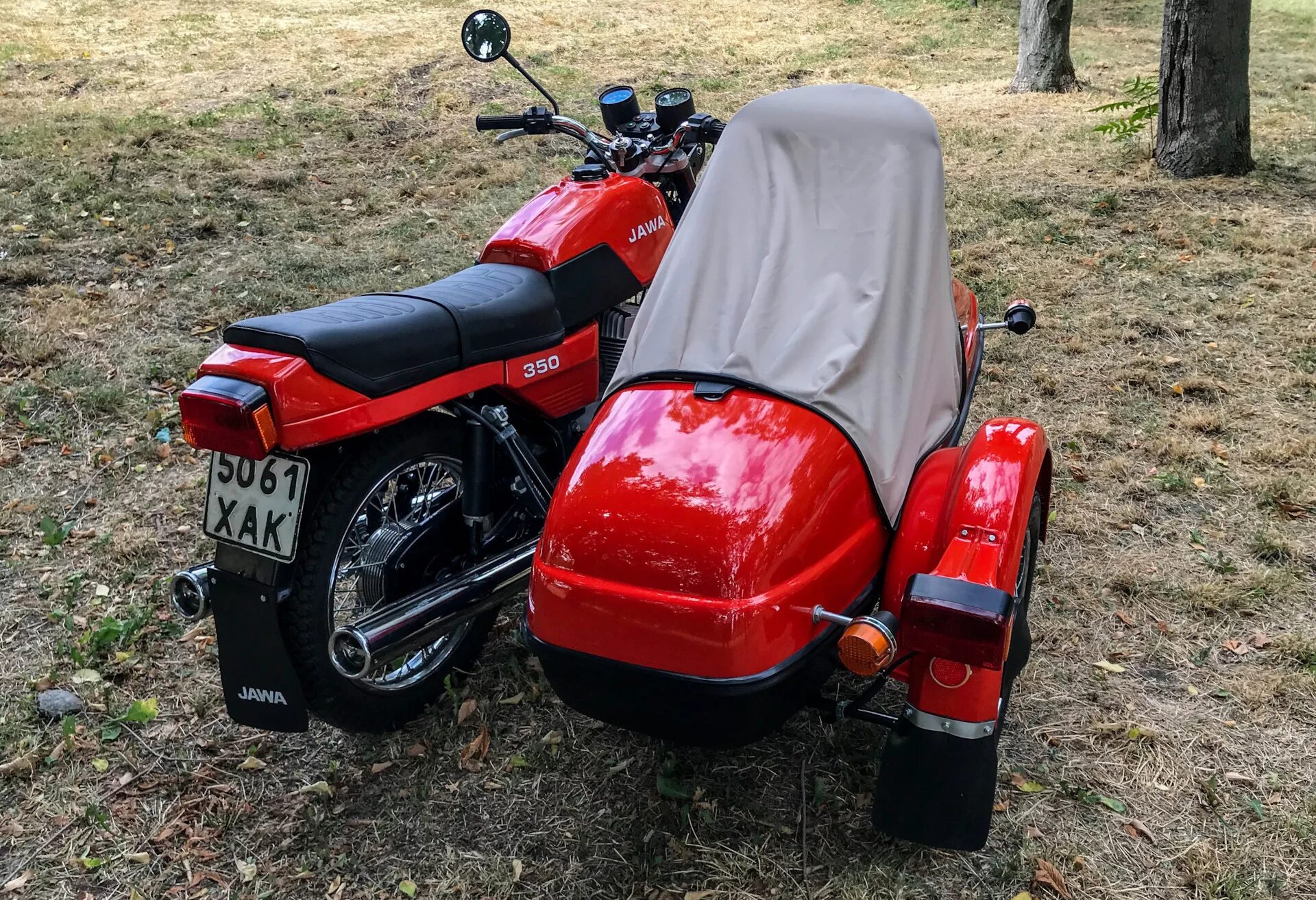 Мотоцикл ява с коляской фото Jawa-350 с коляской 1990 года выпуска после реставрации - "Мототехника" на DRIVE