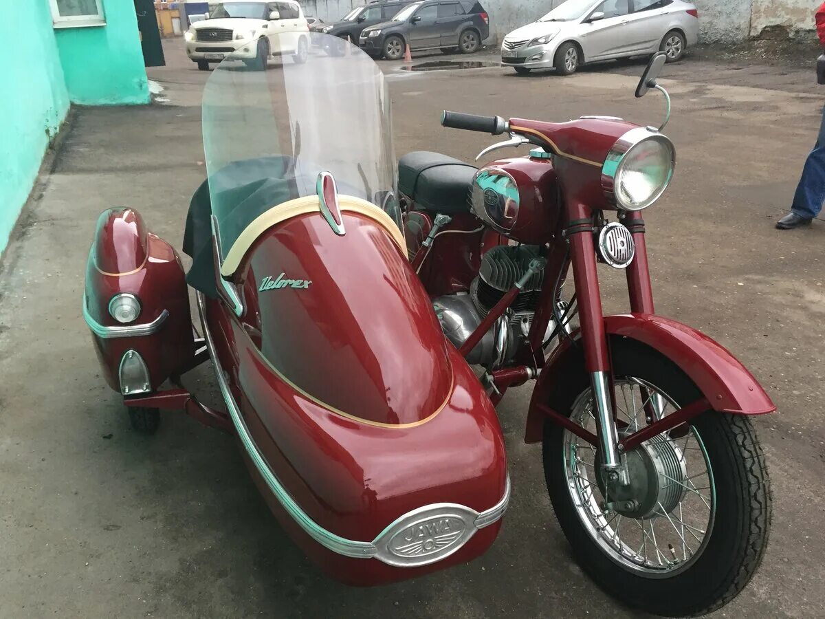 Мотоцикл ява с коляской фото Купить б/у Jawa 350/360 карбюратор в Химках: красный классик 1970 года на Авто.р