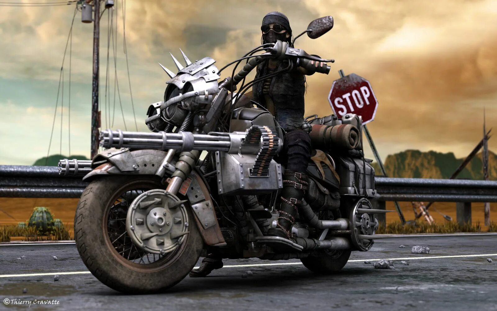 Мотоциклы апокалипсиса фото Wasteland biker, Thierry Cravatte Wasteland, Post apocalyptic, Post apocalypse