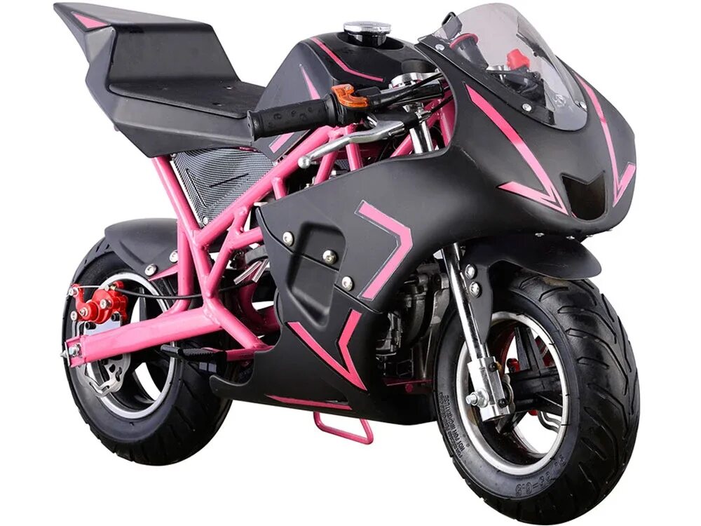 Мотоциклы недорого цены фото Газ Pocket Bike 40cc 4-тактный детский мотоцикл, розового цвета - Китай Газ, мин