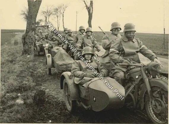 Мотоциклы второй мировой фото 1942 bmw motorcycle sidecar vintage rare action photo reprint Etsy