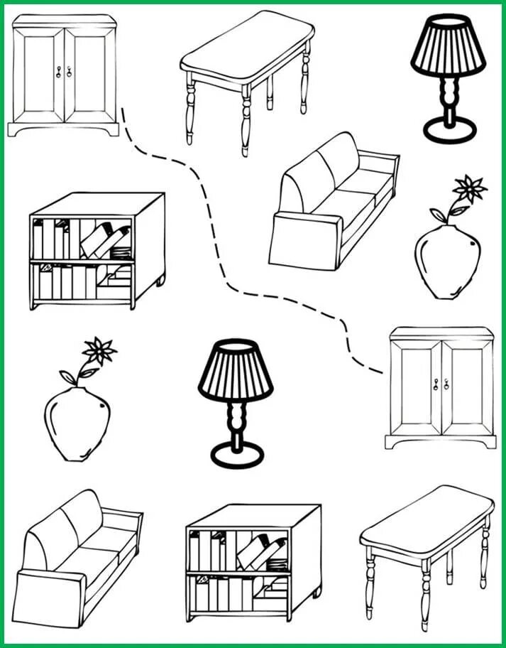 Мой дом квартира предметы интерьера Furniture coloring pages Wonder-Day
