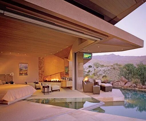 Мой дом мечты ремонт и дизайн Take a Look Inside Jerry Weintraub's Contemporary Mansion in California Pool bed