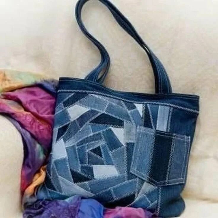 Мой стиль diy пошив сумок Пэчворк сумка из джинсов. 11 фото - примеров мастерства Джинсовая сумка, Сумки, 