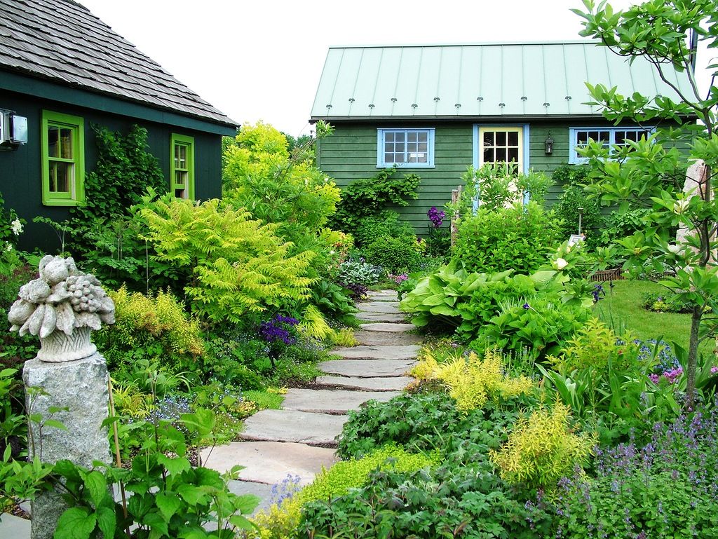 Моя дача фото оформление участка сад в тени Cottage garden design, Cottage garden, Garden landscape design