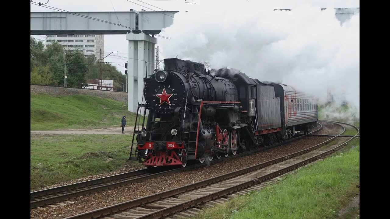 Моя фото коллекция поездов москвы 3 youtube Паровоз Л 2057 на станции Москва-Рижская. - YouTube