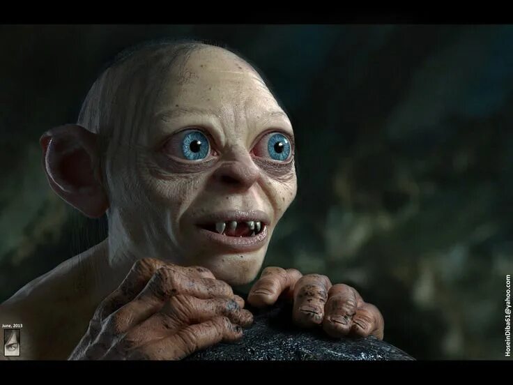 Моя прелесть из властелина колец фото Gollum - Fan art (2013), Hossein Diba on ArtStation at. Фан арт, Хоббит, Властел