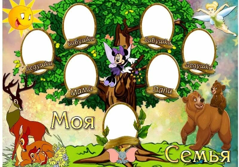 Моя семья оформление для детского сада Скачать шаблон древо моей семьи Arbol genealogico para niños, Libros de recuerdo