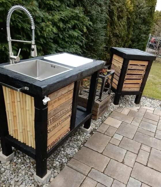 Мойка для беседки своими руками Outdoor Sinks, Convenient and Cheap Backyard Ideas Kochen im freien, Hinterhof k