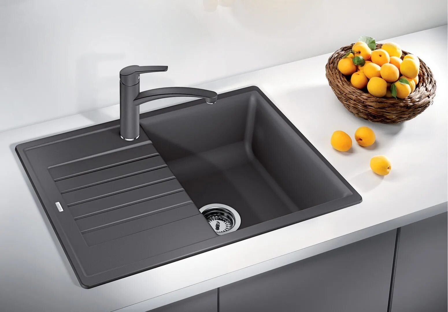 Мойка для кухни фото Мойка кухонная Blanco ZIA 45 S Compact 524721 антрацит матовая, прямоугольная, 6