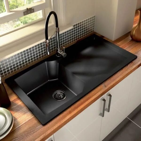 Мойка для кухни фото в интерьере Modern Black Kitchen Sink Design