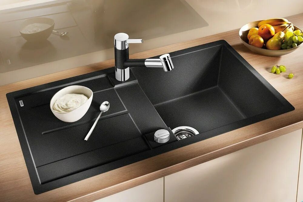 Мойка для кухни фото в интерьере Кухонная мойка Blanco METRA 5 S SILGRANIT PuraDur 513044, антрацит по цене от 25