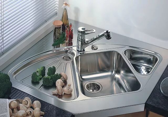 Мойка угловая двойная фото 9150 Modern Kitchen Sinks - Luxury and Comfort