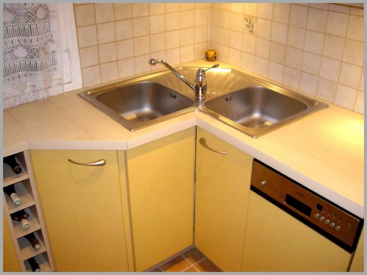 Мойка в углу кухонного гарнитура фото Meuble Sous Evier Cuisine Ikea Trick