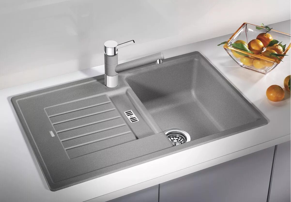 Мойки для кухни фото цены Кухонная мойка Blanco Zia 45 S 517416 серый бежевый купить в Москве - цена 17 85