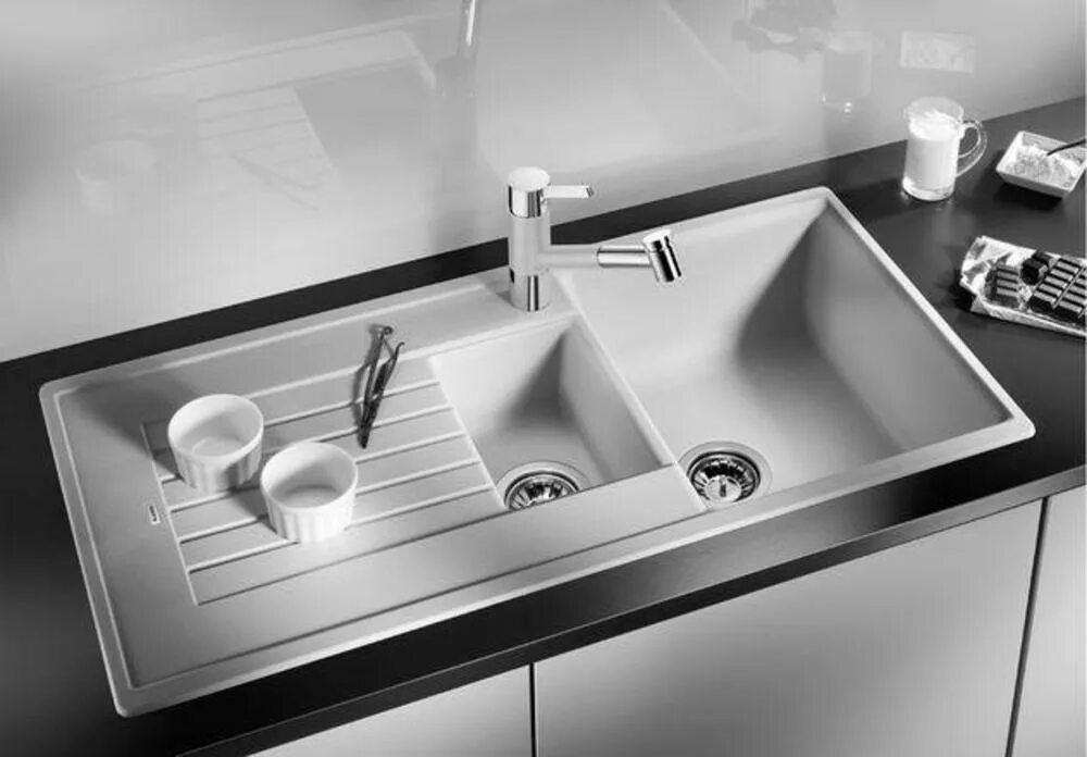Мойки для кухни фото цены Кухонная мойка Blanco ZIA 6S SILGRANIT PuraDur 514741, алюметаллик по цене от 25