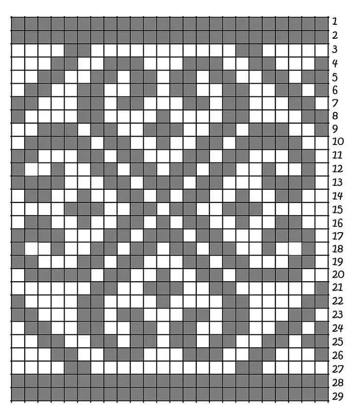 Мозаичное вязание схемы узоров крючком The color-work chart I am thinking about doing. I made it today! I'm thinking da