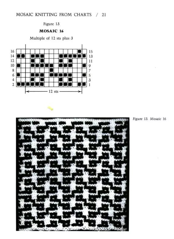 Мозаичное вязание спицами схемы и описание Mosaic Knitting Barbara G. Walker (Lenivii gakkard) #26 Knitting charts, Mosaic,