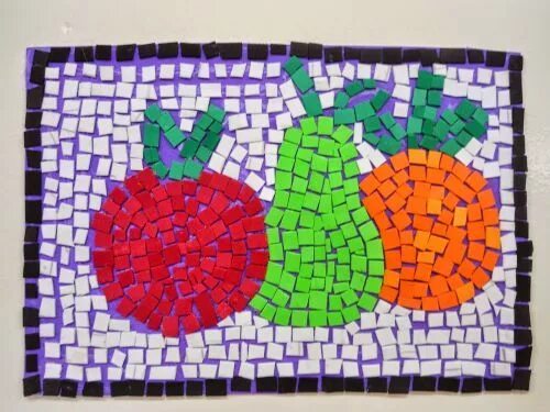 Мозаика из бумаги фото Dicas de Artesanatos com Sobras de EVA Mosaic art projects, Mosaic art, Kids art